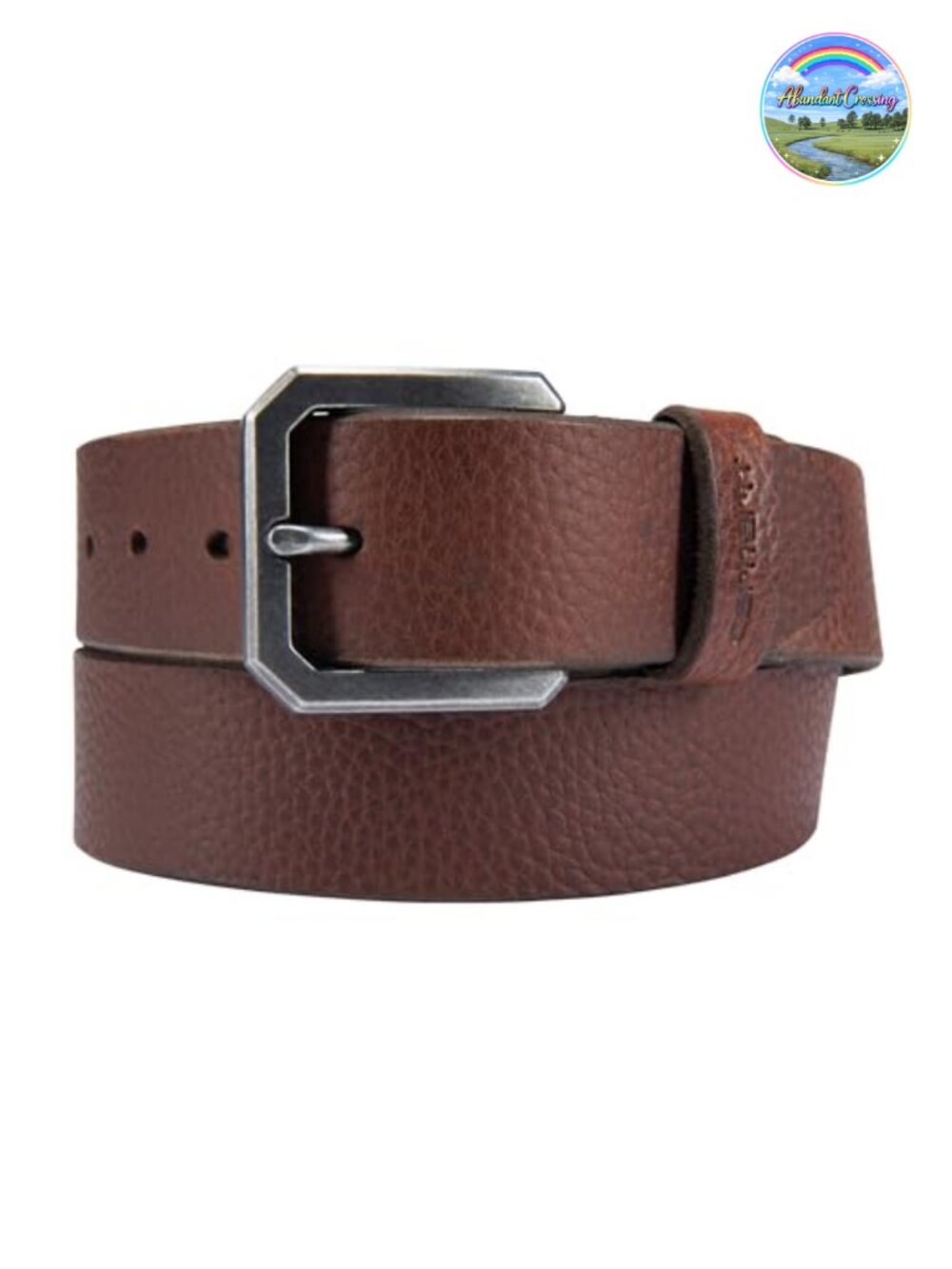 Full Grain Saddle Leather Classic Belt Rugged Nickel Hardware